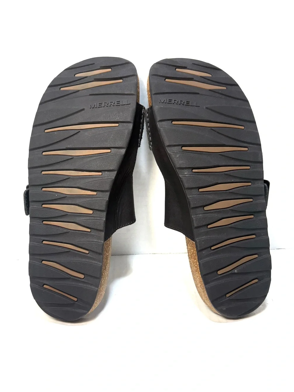 Merrell Move Double Strap Slide Leather Sandals Gray/Black Men’s Size 10